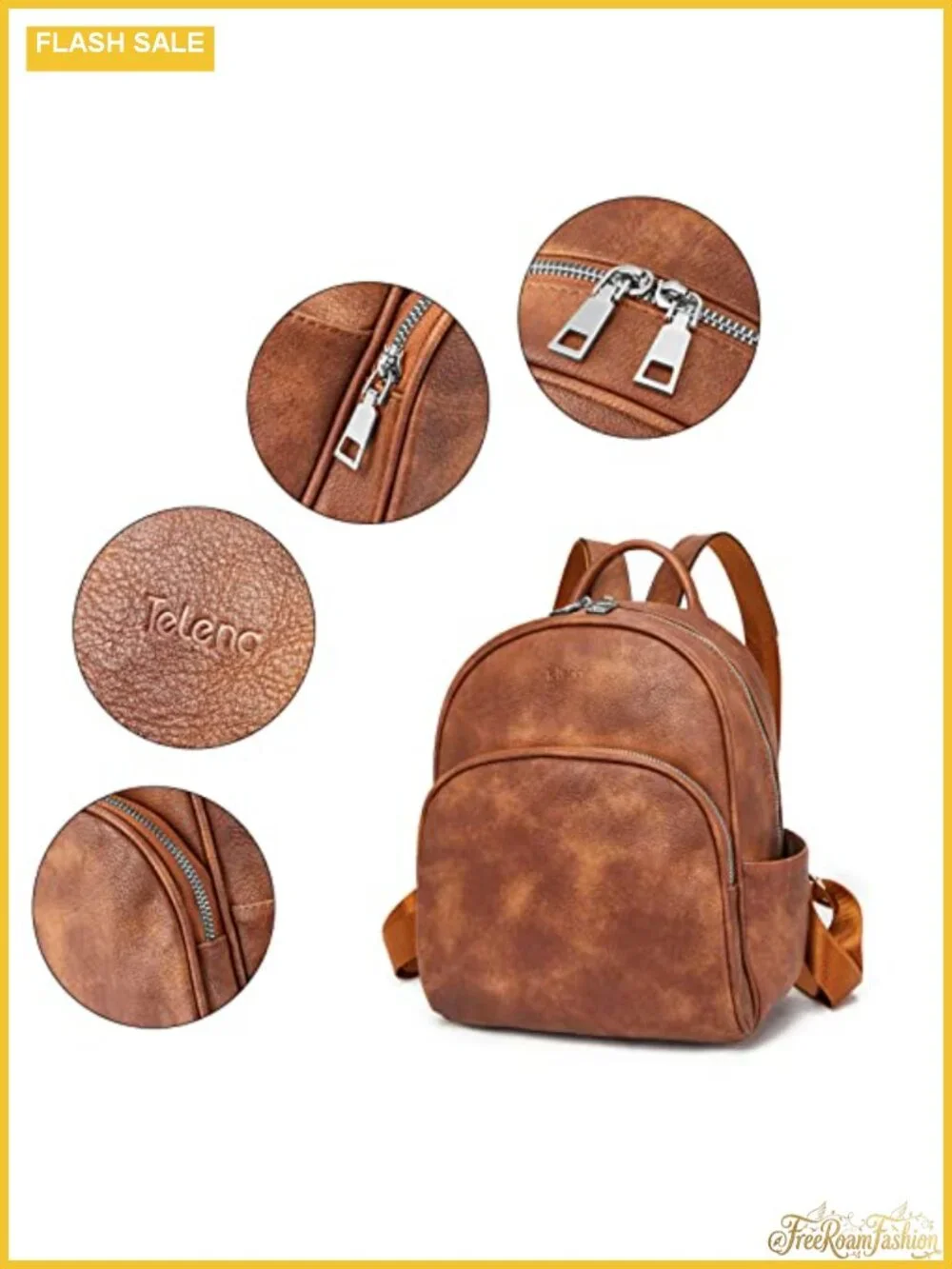 Mini Vegan Leather Backpack Purse for Women Travel Daypack